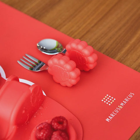 Palm Grasp Spoon & Fork Set - Marcus Red