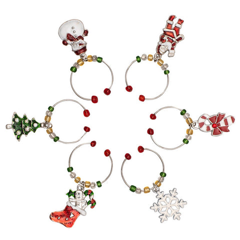 Wine Charms - Xmas Set of 6