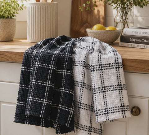 Collins 2 Pack Tea Towel 45x70cm - Black