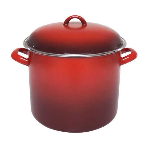Enamel Stock Pot - Red