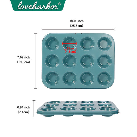 Loveharbor Green Earth Non-Stick Mini Muffin Pan