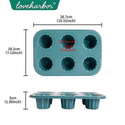 Loveharbor Green Earth Non-Stick Cannele Mould