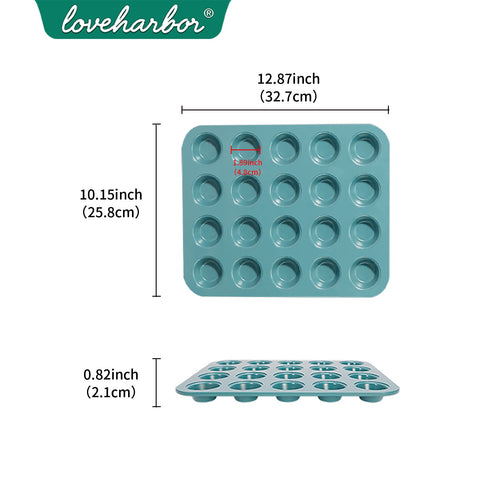 Loveharbor Green Earth Non-Stick Mini Muffin Pan