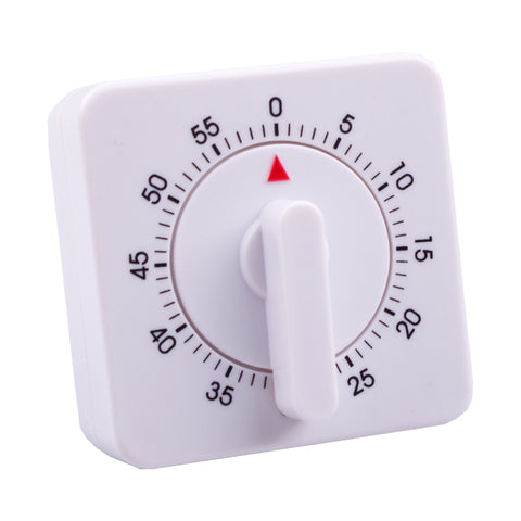 60 Minute Timer Square - White