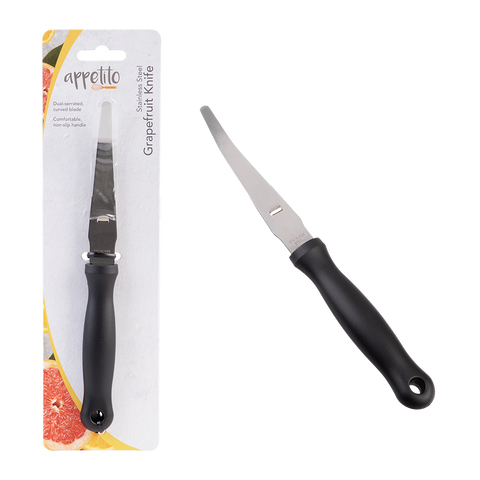 Stainless Steel Grapefruit Knife With Black Handle