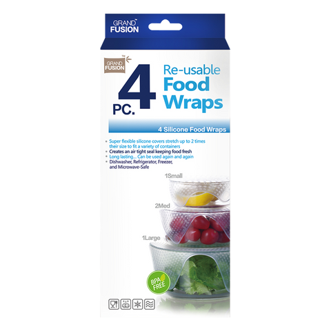 Silicone Food Wraps Pack of 4