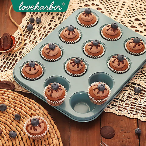 Loveharbor Green Earth Non-Stick Mini Muffin Pan