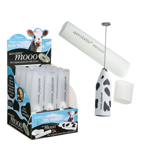 Mooo Milk Frother with Case - Cow Print