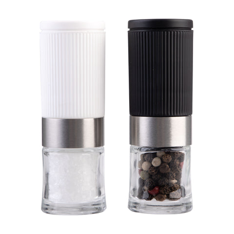 Mini Upside-Down Salt & Pepper Mill - Black and White Assorted