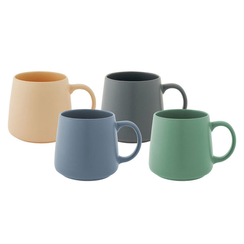 Tapered Mug 400ml, Set of 4 - Solid