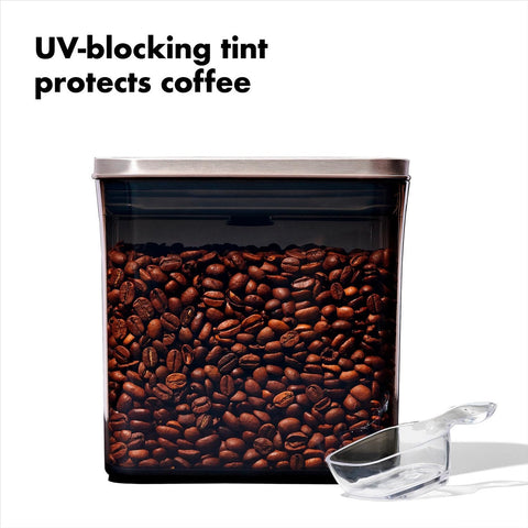 Good Grips POP Container Small Square Short with Coffee Scoop 1 L