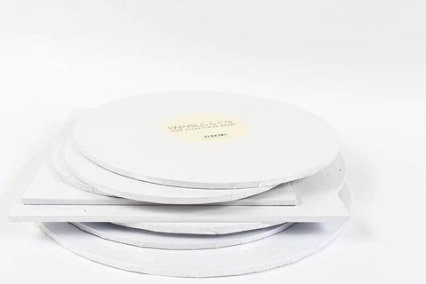 Matte White 12" Round Masonite Cake Board