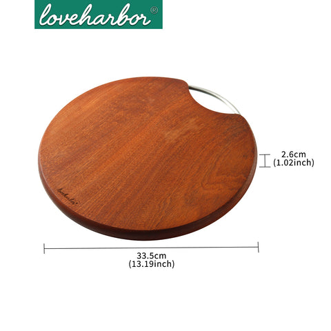 Loveharbor Round Wooden Cutting Board