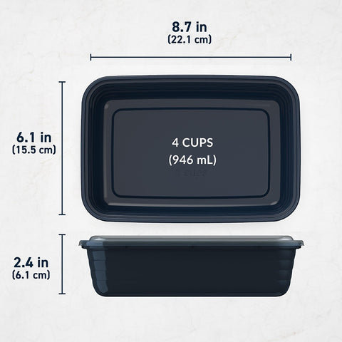 Prep 1 Compartment Container 10 Pack - Navy Blue