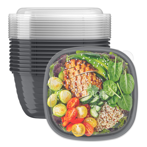 Prep 1 Compartment Bowl 10 Pack - Graphite