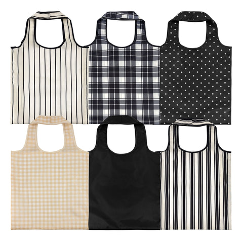 Shopping Bag 6 Assorted Neutral Patterns