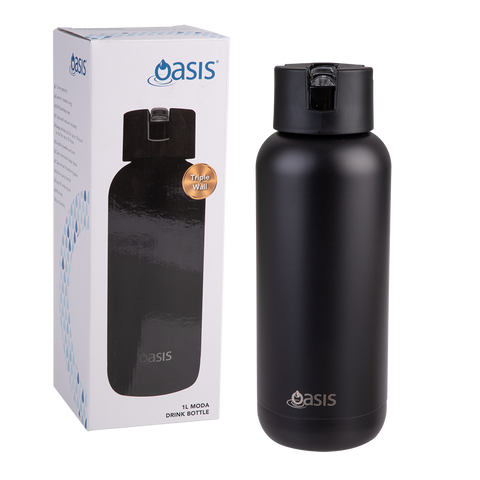 Ceramic Lined Stainless Steel Triple Wall Insulated 'Moda' Drink Bottle 1l