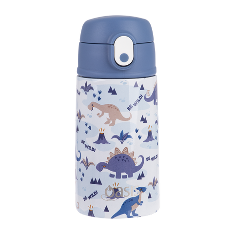Stainless Steel Double Wall Insulated Kid's Drink Bottle W/ Sipper Straw 400ml