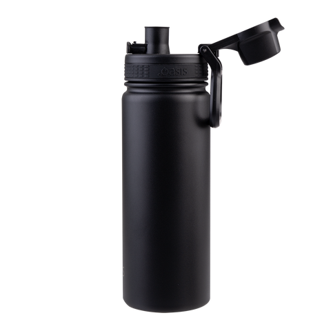 Stainless Steel Double Wall Insulated 'Challenger' Sports Bottle W/ Quick Release Cap 550ml
