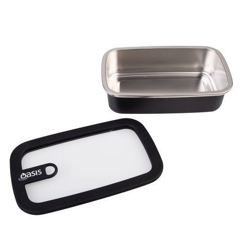 Microwave Safe Rectangular Stainless Steel Container 700ml