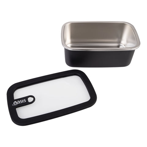 Microwave Safe Rectangular Stainless Steel Container 1.1L