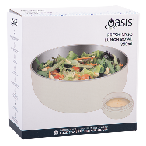 Stainless Steel Double Wall Insulated Fresh'n'go Lunch Bowl 950ml