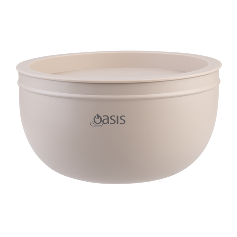 Stainless Steel Double Wall Salad Bowl W/ Lid 2.8l