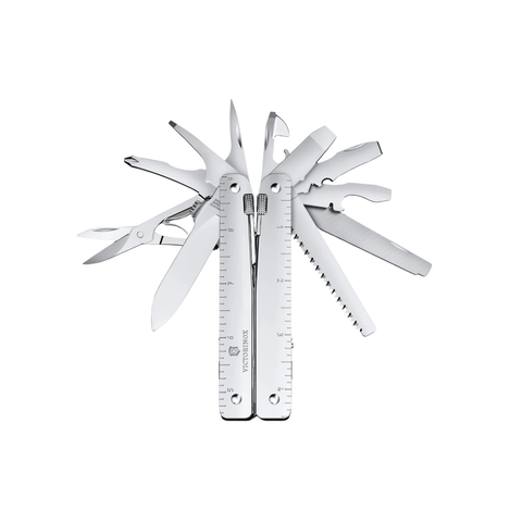Swiss Tool MX, silver, in nylon pouch,