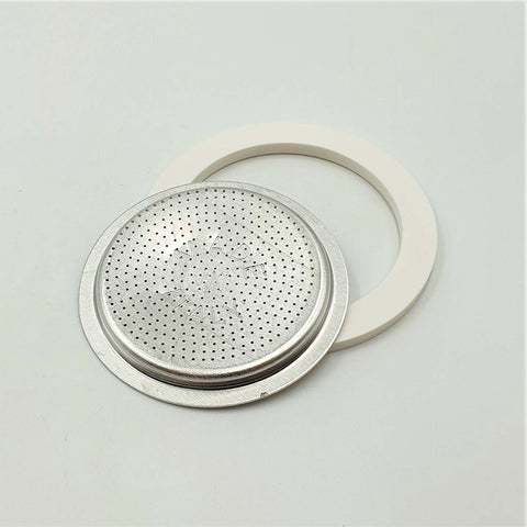 1 Silicon Gasket + 1 Filter 1 Cup Aluminium