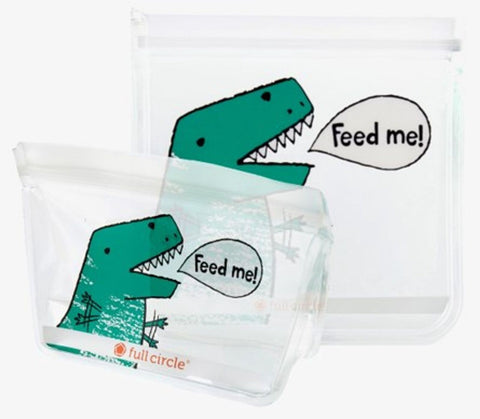 Ziptuck Reusable Lunch Bags Dinosaur Set/2 400ml, 830ml