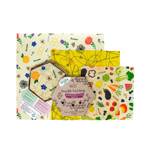 Organic Beeswax Wraps Pack of 3