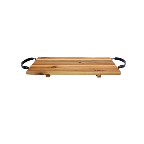 Acacia Board With Black Steel Handles 60 X 20cm