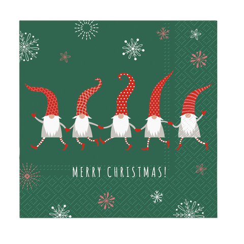 Lunch Napkin, 33 x 33 cm - Friendly Gnomes