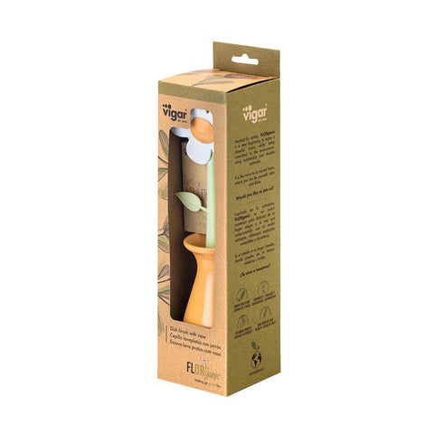 Vigar Florganic Orange Dish Brush With Vase - Orange