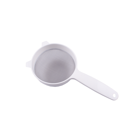 Stainless Steel Mesh Plastic Strainer 12.5Cm Dia - White