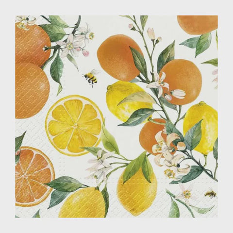 Lunch Napkin, 33 x 33 cm - CITRUS WITH BEES