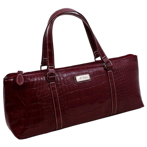 Insulated Wine Purse - Burgundy Crocodile