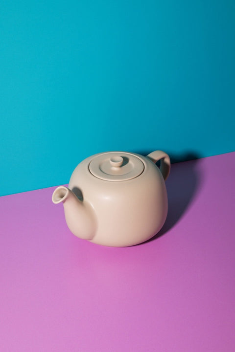 Ceramic Teapot, Latte, 1.2 Litres, Labelled