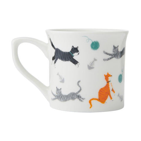 Fine Bone China 300ml Fluted Mug, Cat, Labelled