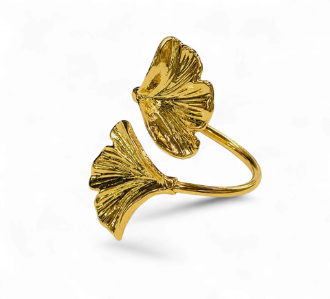 Noel Napkin Ring Set of 4 - Gold