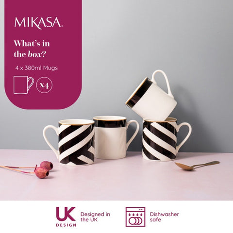 Luxe Deco Mugs 380ml 4pc Set