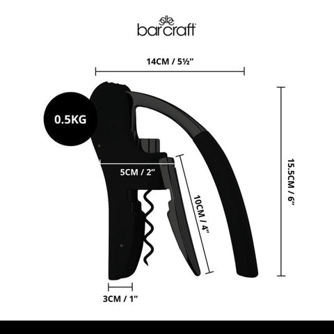Lever-Arm Power Arc Corkscrew, Foil Cutter, Worm, Carded