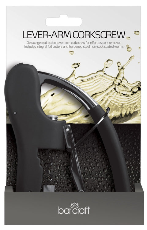 Lever-Arm Power Arc Corkscrew, Foil Cutter, Worm, Carded