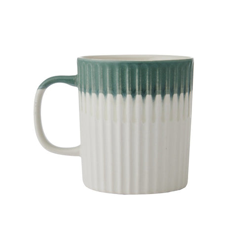 Stoneware Mug, Green Textured, 410ml, Labelled