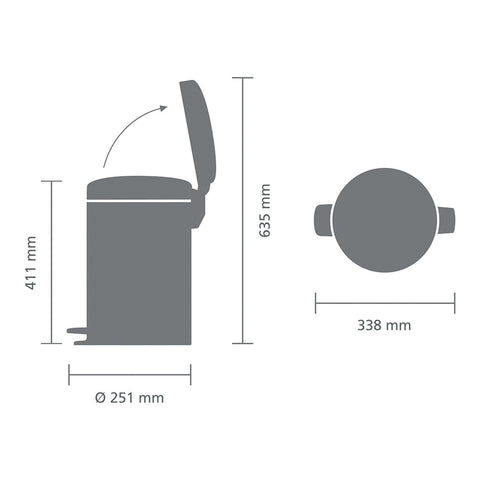 Pedal Bin Newicon 12L White