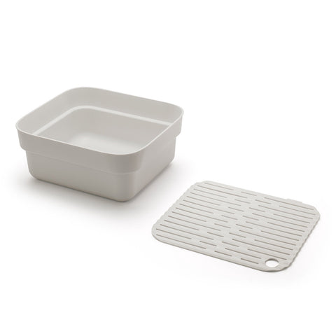 Washing Up Bowl With Drying Tray - Light Grey