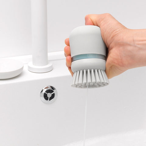 Soap Dispensing Dish Brush - Light Grey