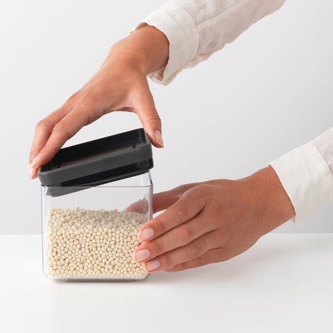 Window Canister 3 Piece Set 0.7L Dark Grey Lid