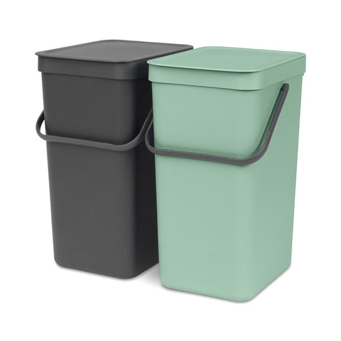 Built-in Bin Sort & Go 2 x 16L - Jade Green