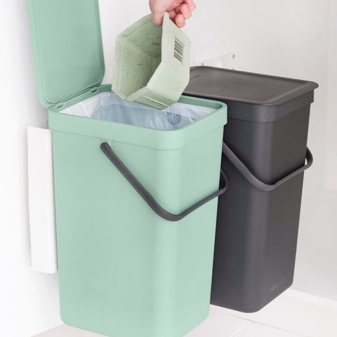 Built-in Bin Sort & Go 2 x 16L - Jade Green